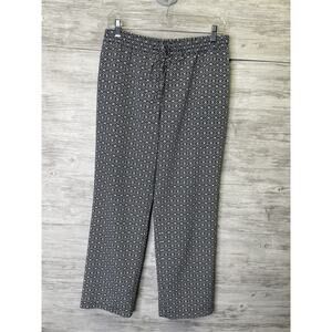 Talbots Pants Womens 6 Geometric Print Pull On Elastic Waist Pockets Casual Stre